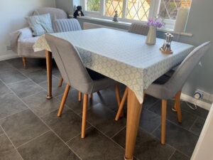 Elise Mineral Matt Wipe Clean Oilcloth Tablecloth