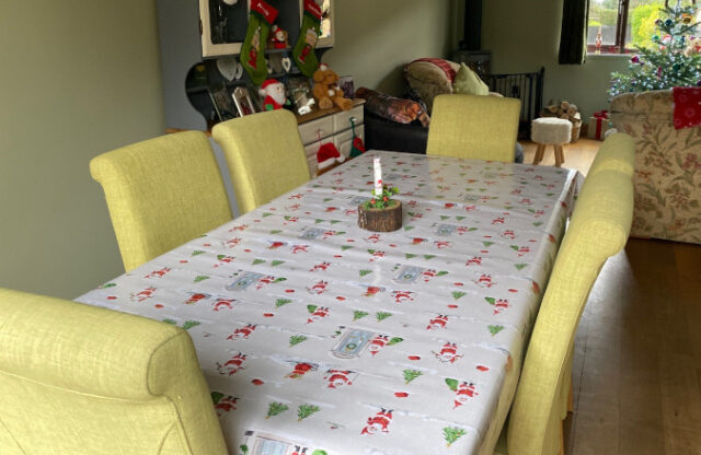 Santa Gloss Wipe Clean Oilcloth Tablecloth