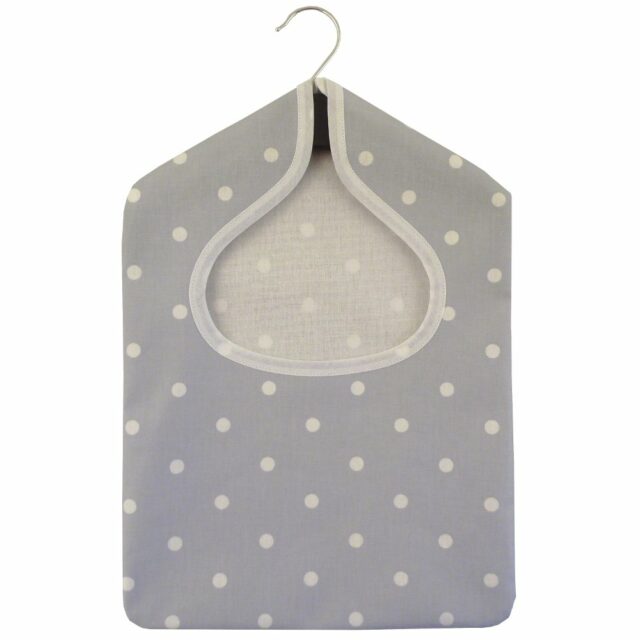Dotty Grey Wipe Clean Oilcloth Peg Bag
