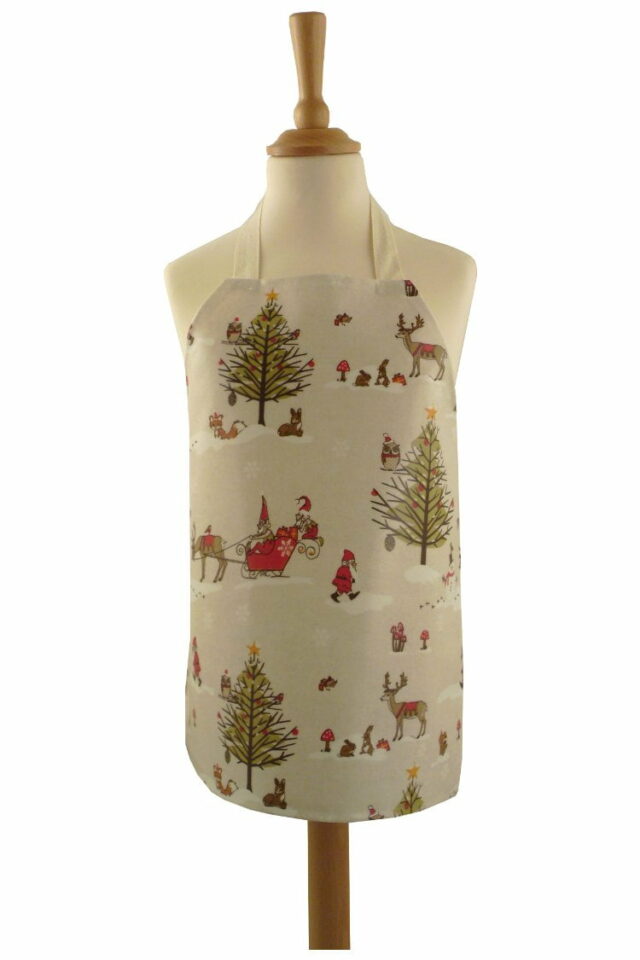Christmas Woodland Children's Wipe Clean Oilcloth Apron