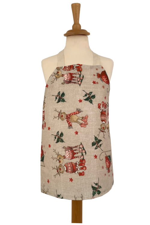 Jolly Reindeer Children's Medium Oilcloth Apron