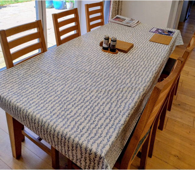 Tide Blue Matt Wipe Clean Oilcloth Tablecloth